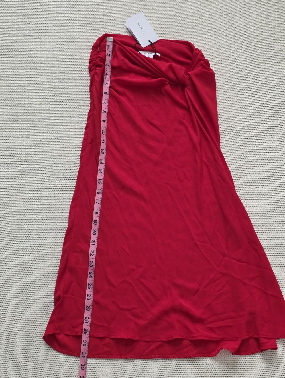 NWT Beaufille Red Vela Midi Skirt, XS, Color Vermillion - Picture 6 of 11